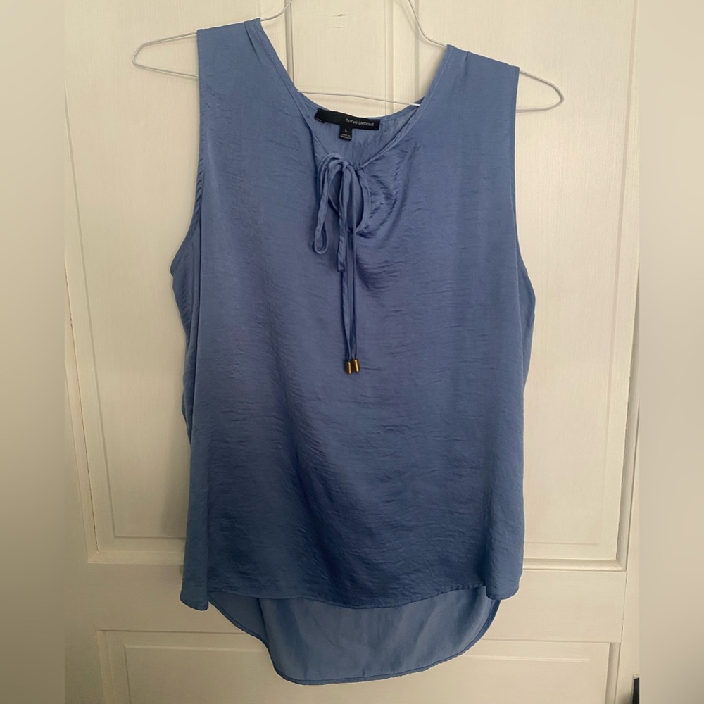 Sleeveless Tie-Neck Tank Top - Dusty Blue